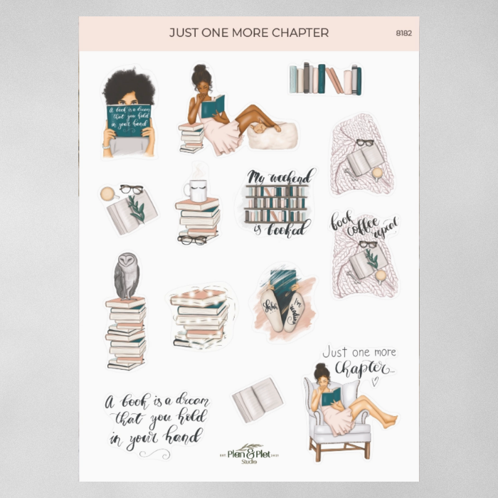 Stickervel 'Just one more chapter'
