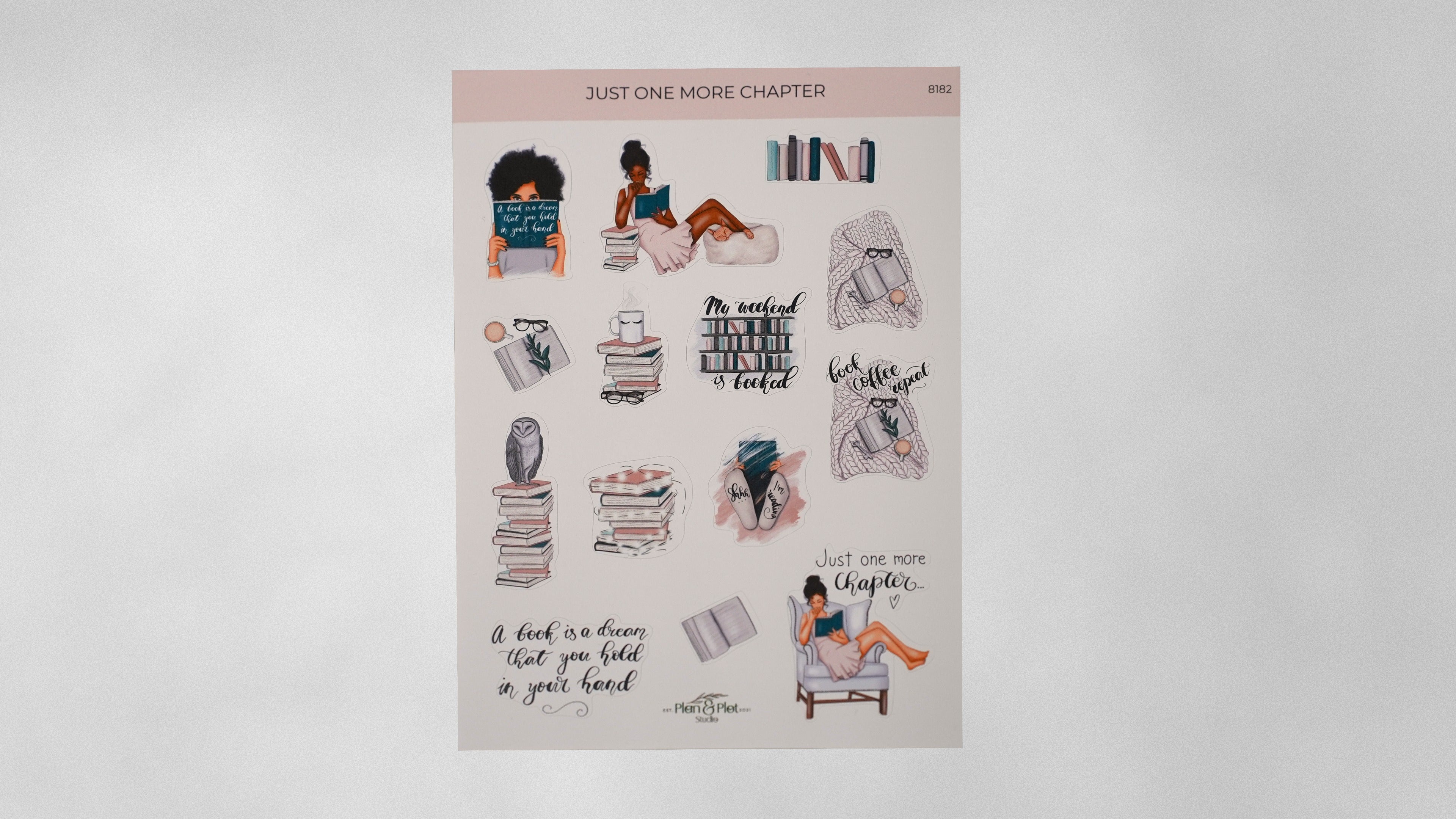 Stickervel 'Just one more chapter'