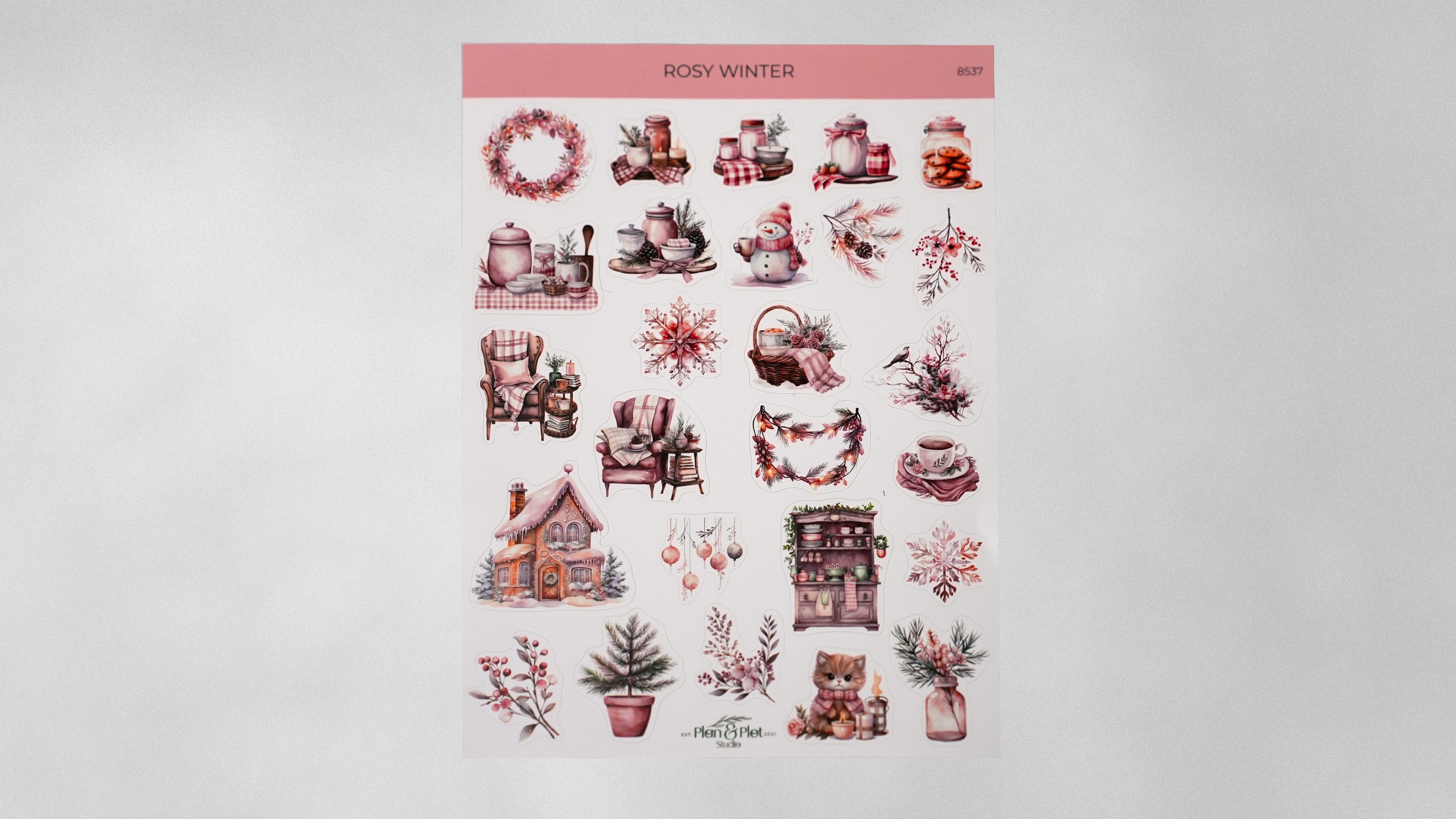 Stickervel 'Rosy Winter'